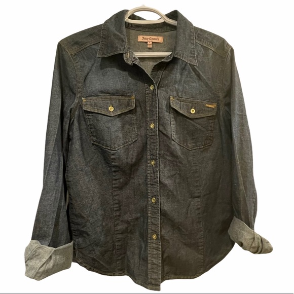 Juicy Couture Large Denim Button Down Shirt - Picture 4 of 5